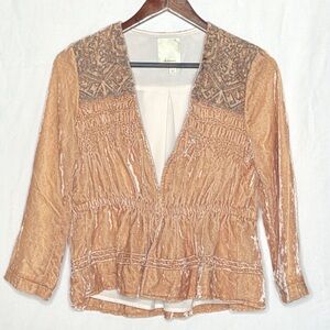 ✨RARE Unicorn✨ Anthropologie Elevenses Velvet Embroidered Bolero